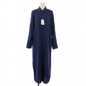 TENCEL POPLIN テンセルポプリン セルロースシャツワンピース マキシ ロング 長袖 レギュラーカラー