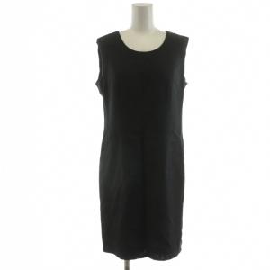 ワンピース ひざ丈 ノースリーブ 9 黒 ブラック P08201 /AN36