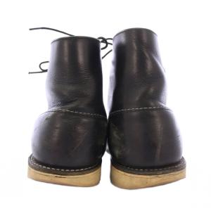 RED WING ショートブーツ レースアップ 厚底 レザー US9 黒 ブラック /BB