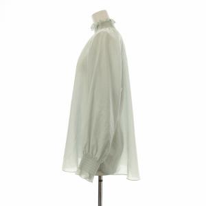 NOBLE 22SS シャーリングシアーブラウス シャツ 長袖 38 緑 グリーン 22051240900110 /OR