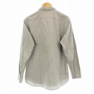 BURBERRY LONDON ボタンダウンシャツ カジュアルシャツ 長袖 裏チェック柄 ロゴ刺繍 L グレー A1M40-300 /KU