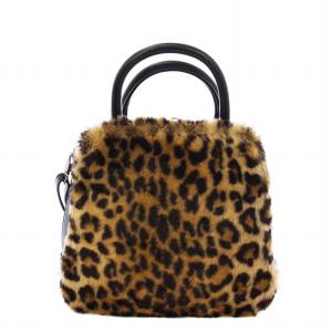VASIC レオパードエコファー 2WAY ハンドバッグ ショルダーバッグ ヒョウ柄 ベージュ ブラック /KH