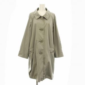 ステンカラーコート スプリングコート ミドル丈 大きいサイズ 17+ グレー 1603943 /KU