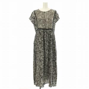 23SS ボタニカルプリントフレンチワンピース LA35-26R610 半袖 ロング ワンピース F /G