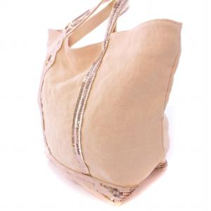 Vanessa bruno トートバッグ ハンドバッグ スパンコール キャンバス 切替 ピンク /BB