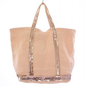 Vanessa bruno トートバッグ ハンドバッグ スパンコール キャンバス 切替 ピンク /BB