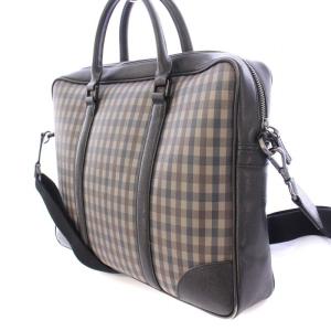 Aquascutum 2WAY ブリーフケース ビジネスバッグ 書類カバン ハンドバッグ ショルダーバッグ チェック柄 切替