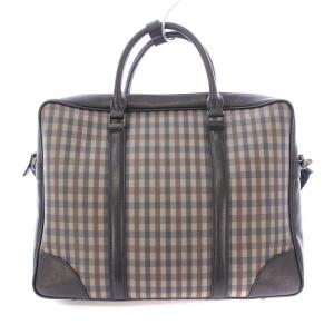 Aquascutum 2WAY ブリーフケース ビジネスバッグ 書類カバン ハンドバッグ ショルダーバッグ チェック柄 切替