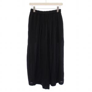 ワイドパンツ イージー ウエストゴム S 黒 ブラック /BB