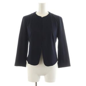 BALLSEY セットアップ スーツ ノーカラージャケット フレアスカート ひざ丈 34 紺 ネイビー 11-07-91-07735