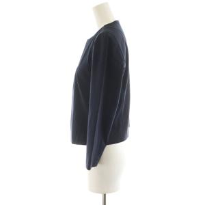 BALLSEY セットアップ スーツ ノーカラージャケット フレアスカート ひざ丈 34 紺 ネイビー 11-07-91-07735