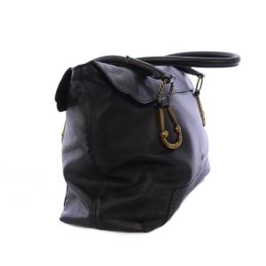 ANNA SUI トートバッグ ハンドバッグ レザー ブラック /KH