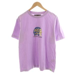 Tシャツ カットソー 半袖 プリント 刺繍 XL 紫 パープル 621-16605 /AN39 JS