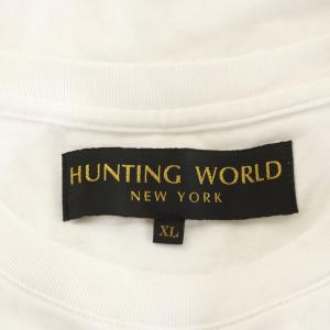 HUNTING WORLD Tシャツ カットソー 長袖 ゾウ柄 コットン XL 白 ホワイト 620-66602 /AN37 JS