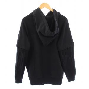 MM6 Maison Margiela 袖ニット切替パーカー プルオーバー S ブラック