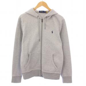 ジップアップパーカー ジャケット スウェット ストレッチ ロゴ 刺繍 ワンポイント S グレー /BB