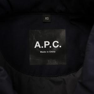 A.P.C. パデッドコーチジャケット ステンカラー 中綿 アウター ショート丈 ロゴ ワッペン XS 紺 ネイビー