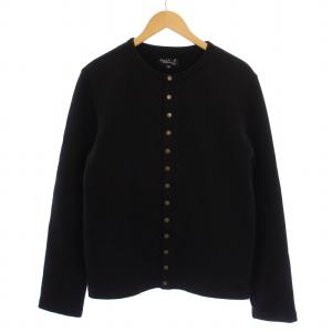 カーディガンプレッション 長袖 クルーネック 裏起毛 T1 黒 /BM JS