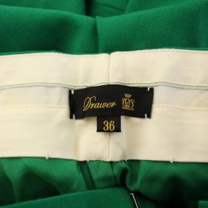 Drawer ウールフレスコベーシックパンツ テーパード スラックス ジップフライ 36 緑 グリーン 6514-236-1187