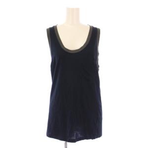 エディー期 タンクトップ カットソー ストレッチ 無地 XS 紺 ネイビー /BB