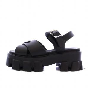 PRADA モノリス ラバー サンダル トライアングルロゴ 35 ブラック 1X382N