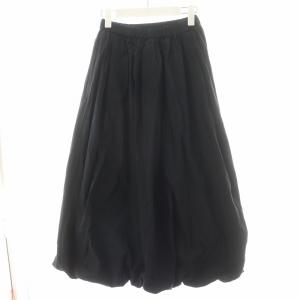 24SS depth flare skirt フレアスカート ロング丈 コットン S 黒 ブラック 470HS831-1050
