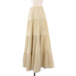 BEARDSLEY プリーツティアードスカート ロング マキシ イージー F アイボリー BEZ1022401A0005 /KH
