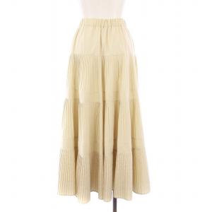 BEARDSLEY プリーツティアードスカート ロング マキシ イージー F アイボリー BEZ1022401A0005 /KH
