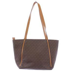 MICHAEL KORS トートバッグ ハンドバッグ ロゴチャーム PVC レザー 切替 茶 ブラウン 30S8GN1T1B /BB