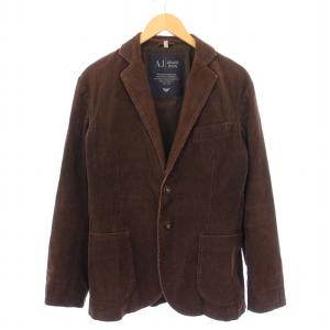 テーラードジャケット ブレザー アウター シングル 総裏地 コーデュロイ EU44 茶 ブラウン /BB