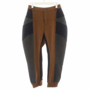 Cube-Cube スウェットパンツ ジョガーパンツ 切替 38 グレー 茶 ブラウン 紺 ネイビー 12223455