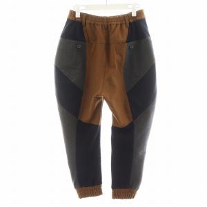 Senso unico Cube-Cube スウェットパンツ ジョガーパンツ 切替 38 グレー 茶 ブラウン 紺 ネイビー 12223455