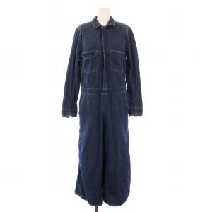フレアワンピース デニム マキシ ロング 長袖 レギュラーカラー S インディゴ /BB