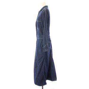 KAPITAL フレアワンピース デニム マキシ ロング 長袖 レギュラーカラー S インディゴ /BB