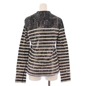 Jean Paul GAULTIER 90’s カットソー ストレッチ ボーダー柄 48 ブラック アイボリー