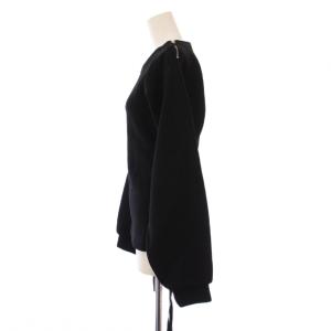 MM6 Maison Margiela カットソー 長袖 クルーネック ストレッチ サイドファスナー S 黒 ブラック /BB