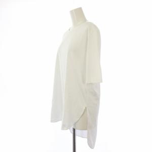 ATON SUVIN 60/2 ラウンドヘム S/S Tシャツ カットソー 半袖 1 白 KKAGIM0016 /TK