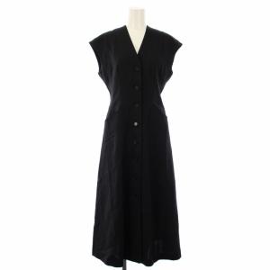 24SS オックスVネックワンピース ノースリーブ ロング 黒 41-109-11-050299 /TK