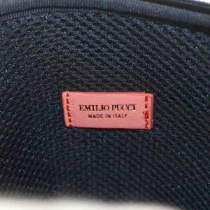 Emilio Pucci ポーチ 総柄 レザー マルチカラー ベージュ 黒 ブラック /AN4