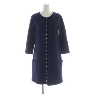 カーディガン ニット ミドル 裏起毛 1 紺 ネイビー Q958M001 /RO