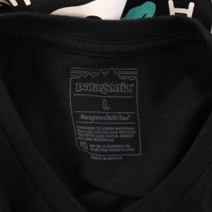 Patagonia ハレイワプリントTシャツ 半袖 クルーネック ロゴ ストレッチ L 黒 ブラック /BB