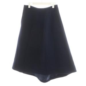 フレアスカート ひざ丈 ウール 36 紺 ネイビー JSPP725052 /AN28