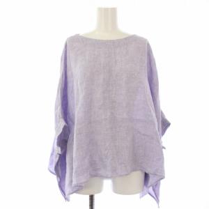 24SS フレンチリネンポンチョプルオーバー ブラウス 五分袖 F ラベンダー 24051462103110