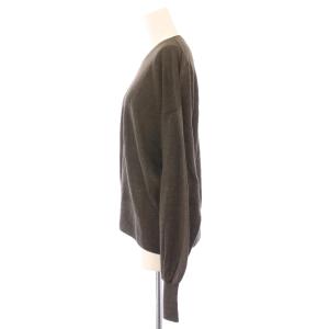 AP STUDIO アルパカクルーネックニット セーター 長袖 ストレッチ 無地 薄手 F 茶 ブラウン 22080586237030