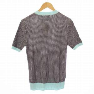 FRED PERRY ニット セーター 半袖 クルーネック 刺繍 36 ボルドー K5315 /TK