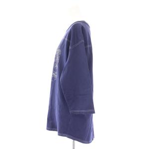 MUSE de Deuxieme Classe football フットボールTシャツ カットソー 七分袖 クルーネック ロゴ プリント S 紺 ネイビー