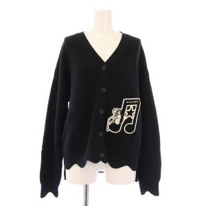 DEVIL SOUND PATCH デビルサウンドパッチカーディガン ニット 長袖 Vネック ワッペン