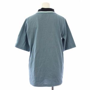 FRED PERRY Tシャツ カットソー 半袖 ハイネック 刺繍 UK10 青 F5405 /TK