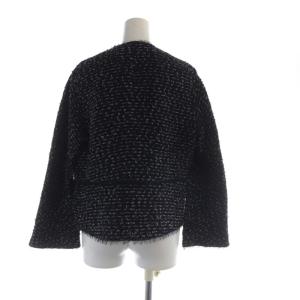 DRESSTERIOR ノーカラージャケット ツイード アウター 38 黒 ブラック 紺 ネイビー 085-44001 /RO