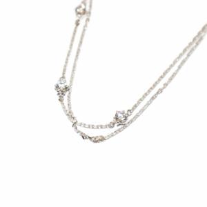 ブレスレット チェーン 2連 ストーン SILVER シルバー /KH